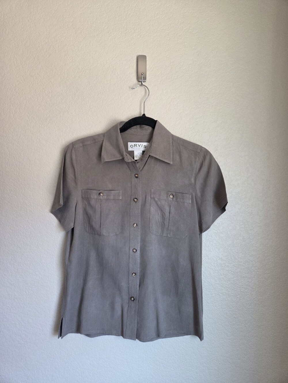 Orvis Silk Short Sleeve Button Up Shirt Small
